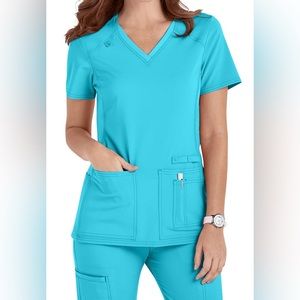Cherokee iFlex Coordinating Women’s Scrub Set in Turquoise - Size M